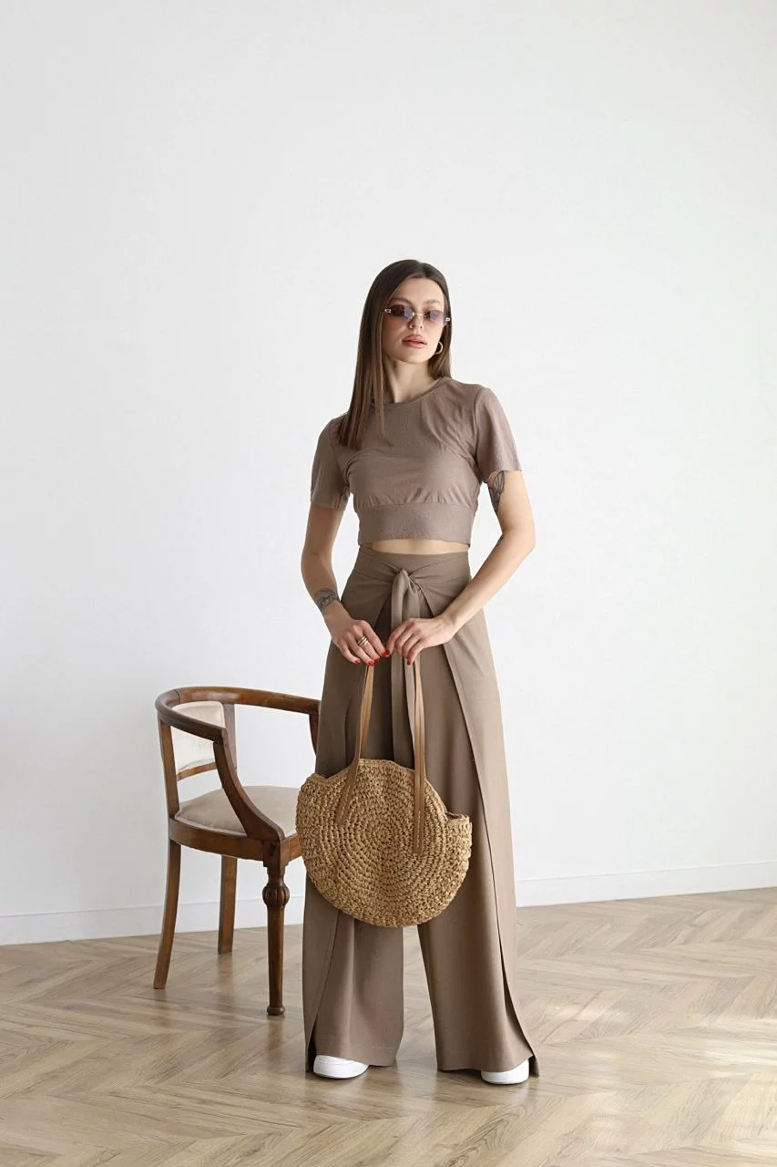 Wide-cut linen pants