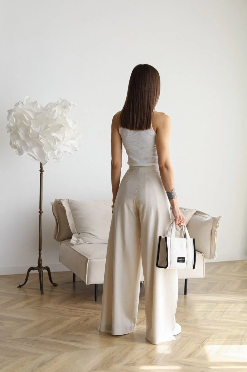 Wide-cut linen pants
